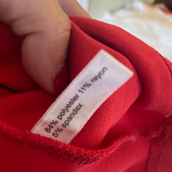 Eloquii Womens Top Size 20 Red Empire Flare Blouse Ponte NEW - Picture 6 of 6